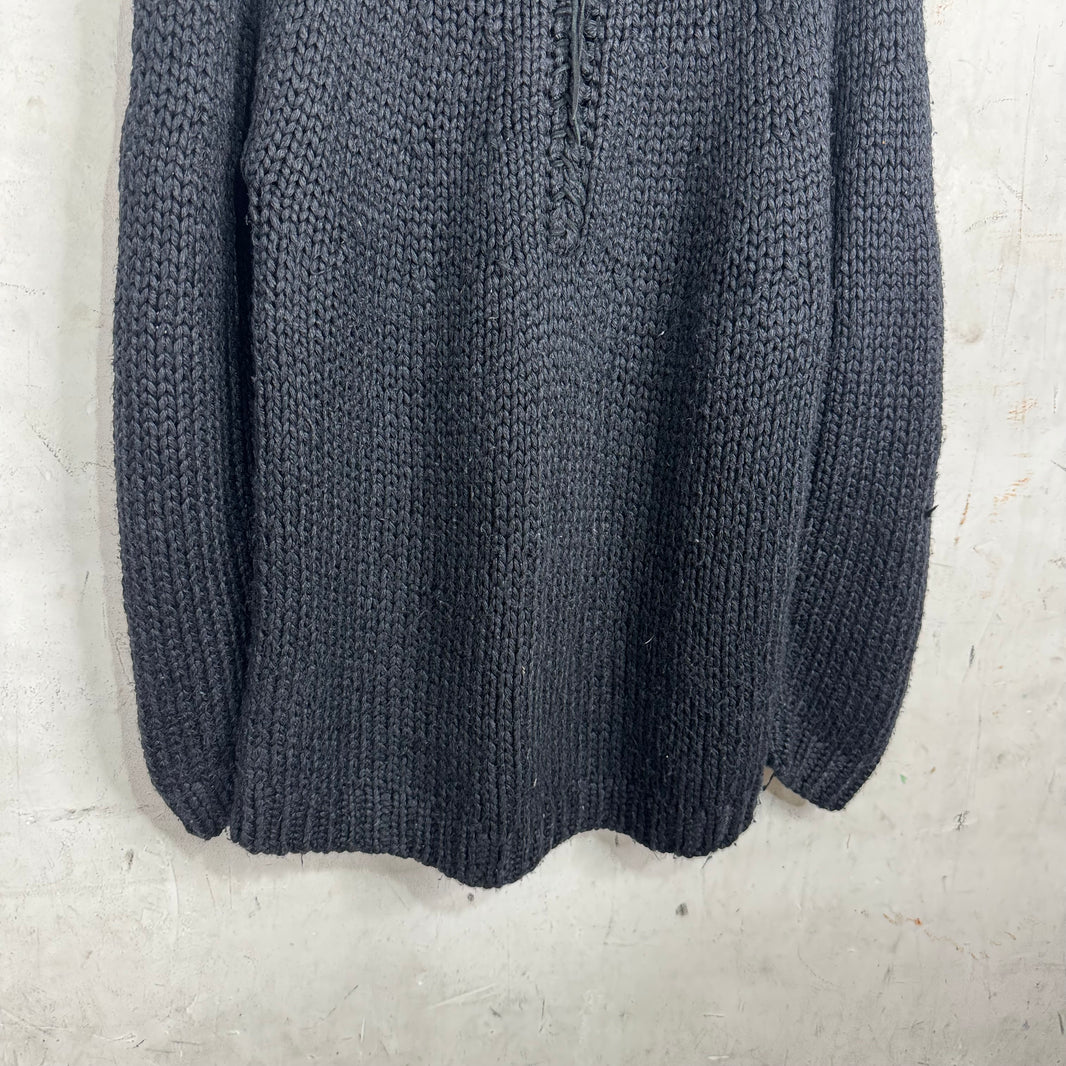 Undercover Leather Lace Up Heavy Knit Sweater