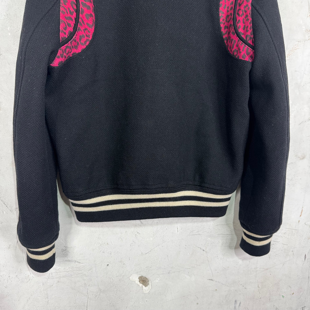 Saint Laurent 2015 Wool Suede Red Cheetah Teddy