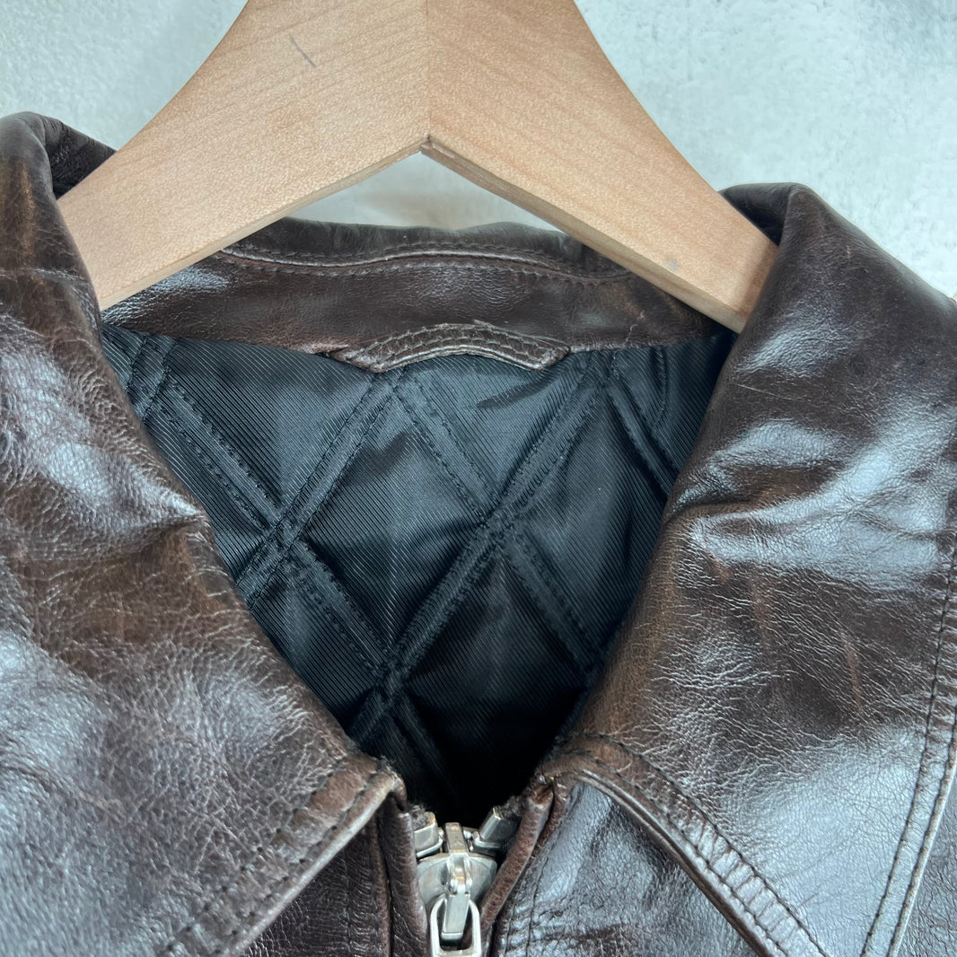 Stussy Brown Leather Garage Jacket