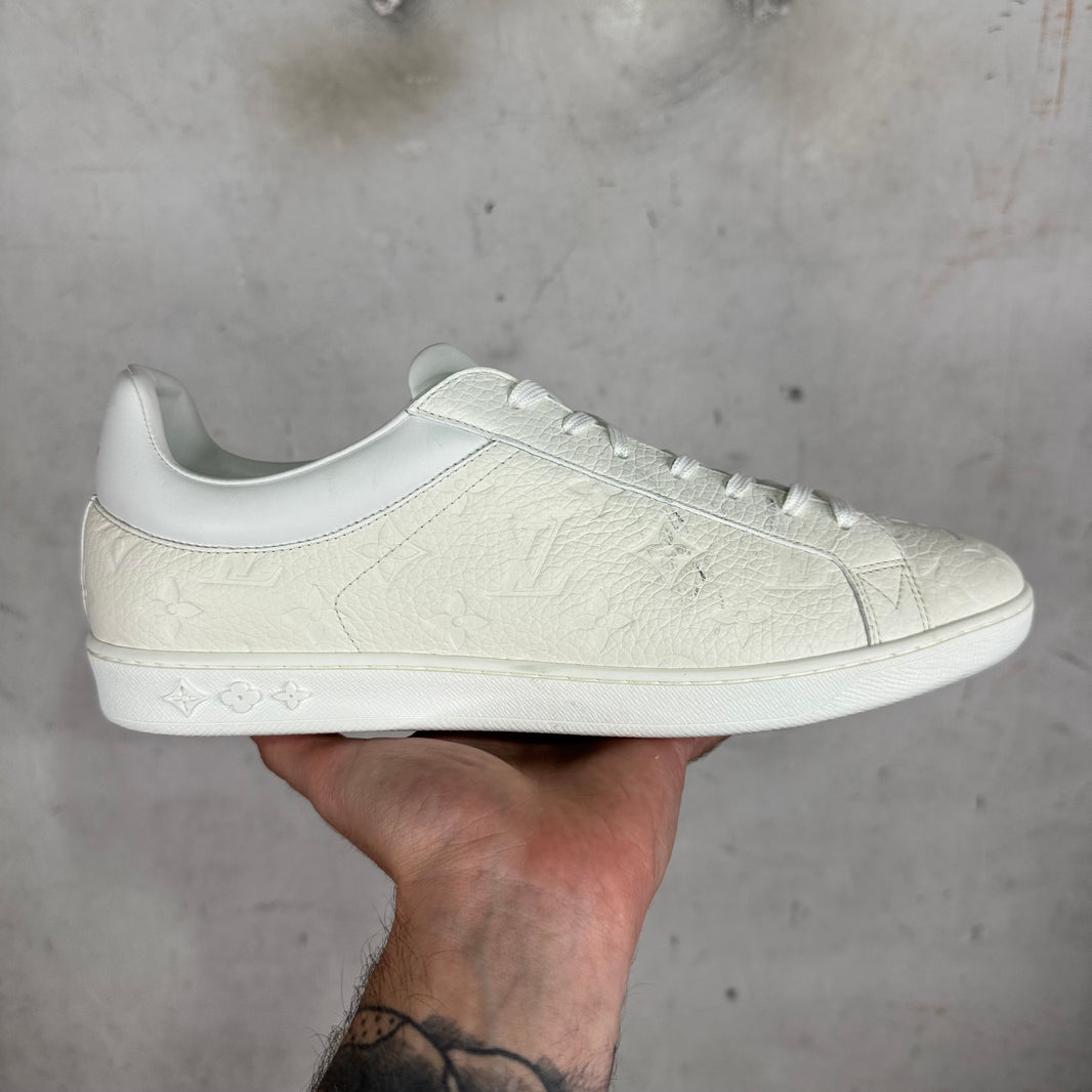 Louis Vuitton White Leather Monogram Luxemburg Sneakers