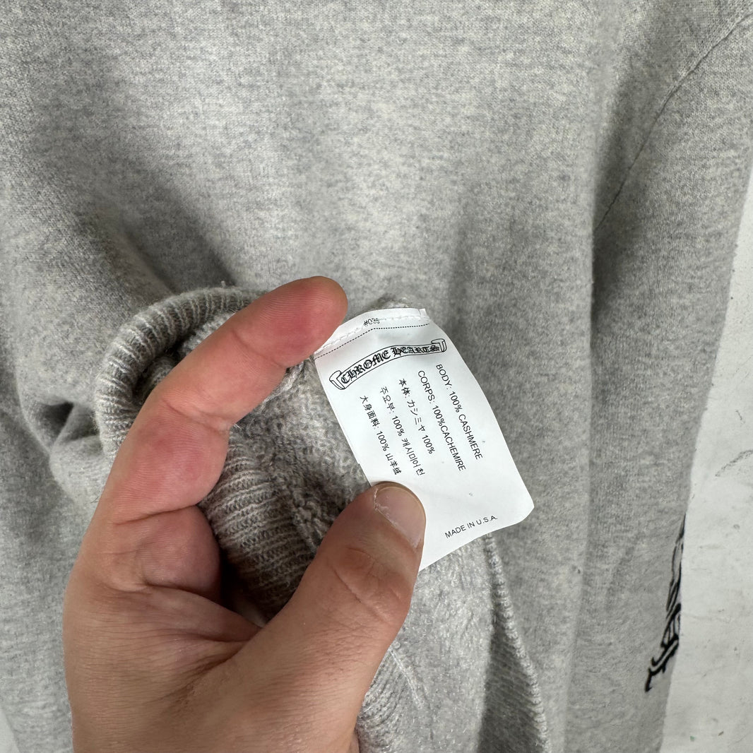 Chrome Hearts Cashmere Script Embroidered Crewneck