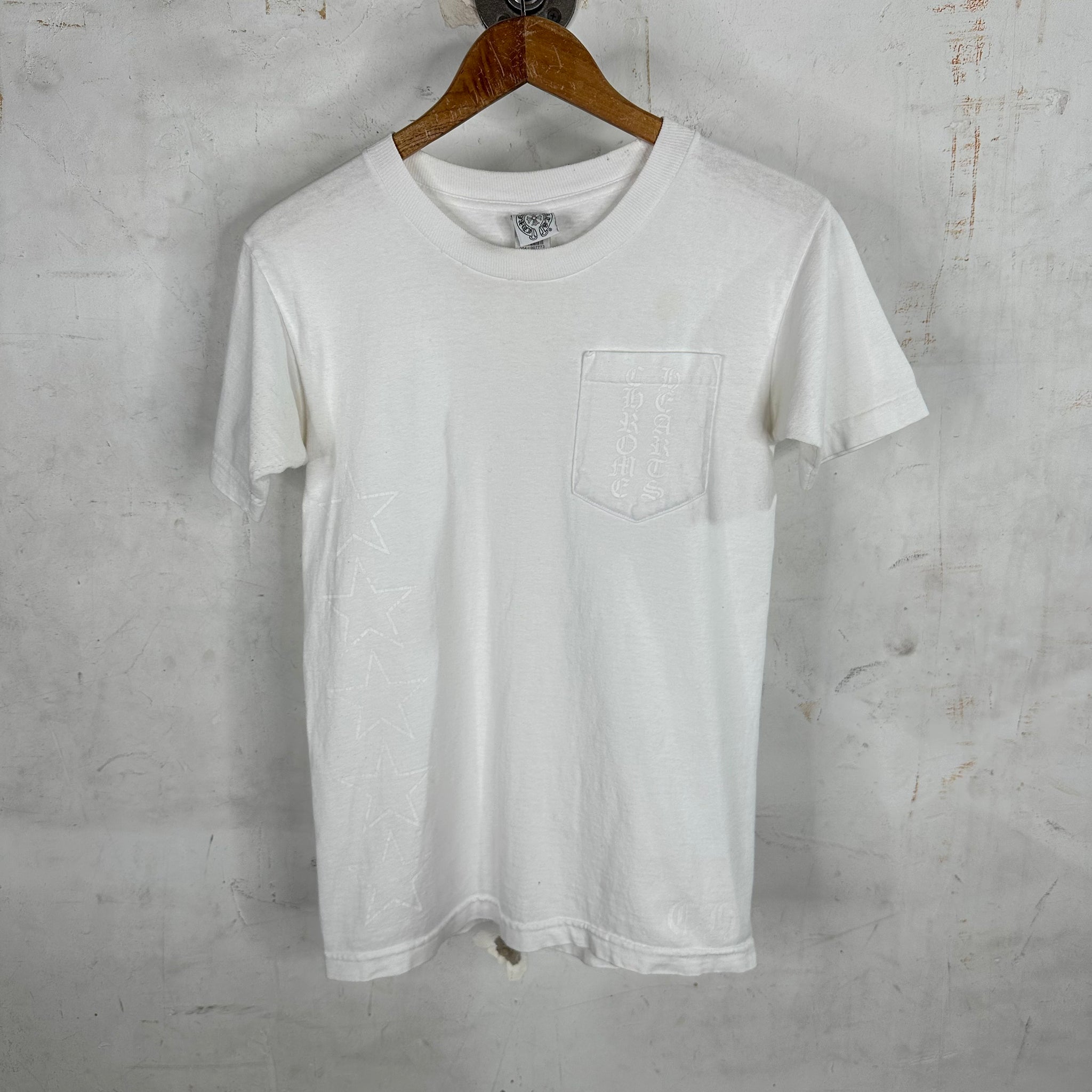 Chrome Hearts White Print Pocketed T-shirt