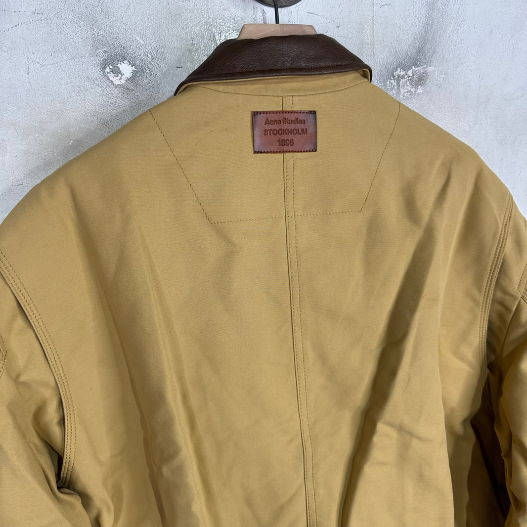 Acne Studios Faux Leather Collared Boxy Work Jacket