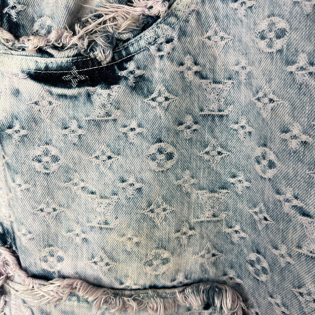 Louis Vuitton Purple Flayed Monogram Flared Carpenter Jeans