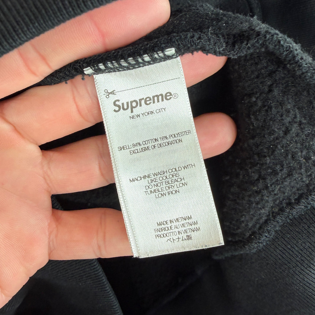 Supreme Plain Black Zip Hoodie