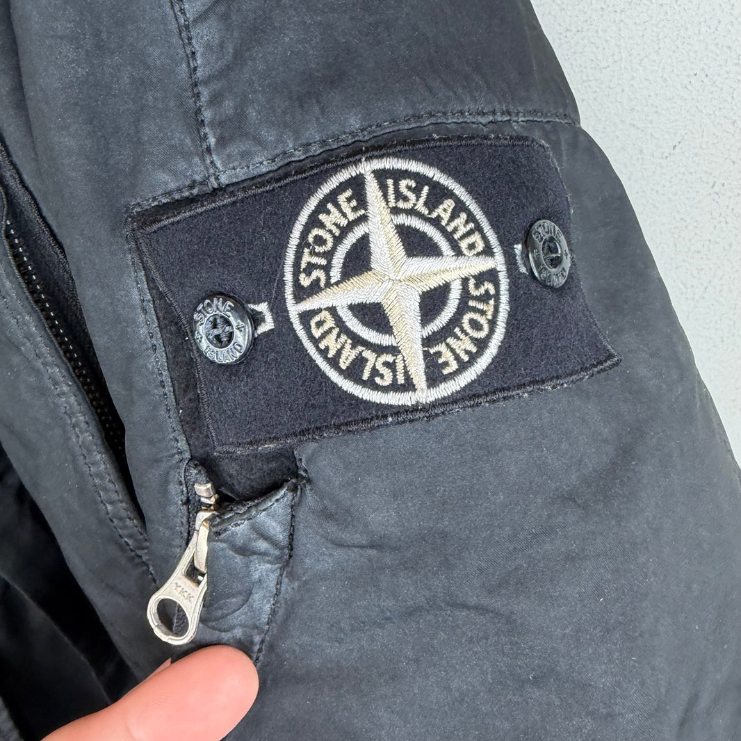 Stone Island Shadow Project Black Washed Double Layered Coat