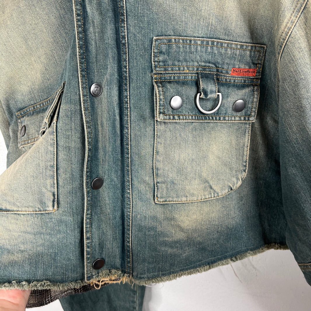 Martine Rose Cropped D-Ring Denim Jacket