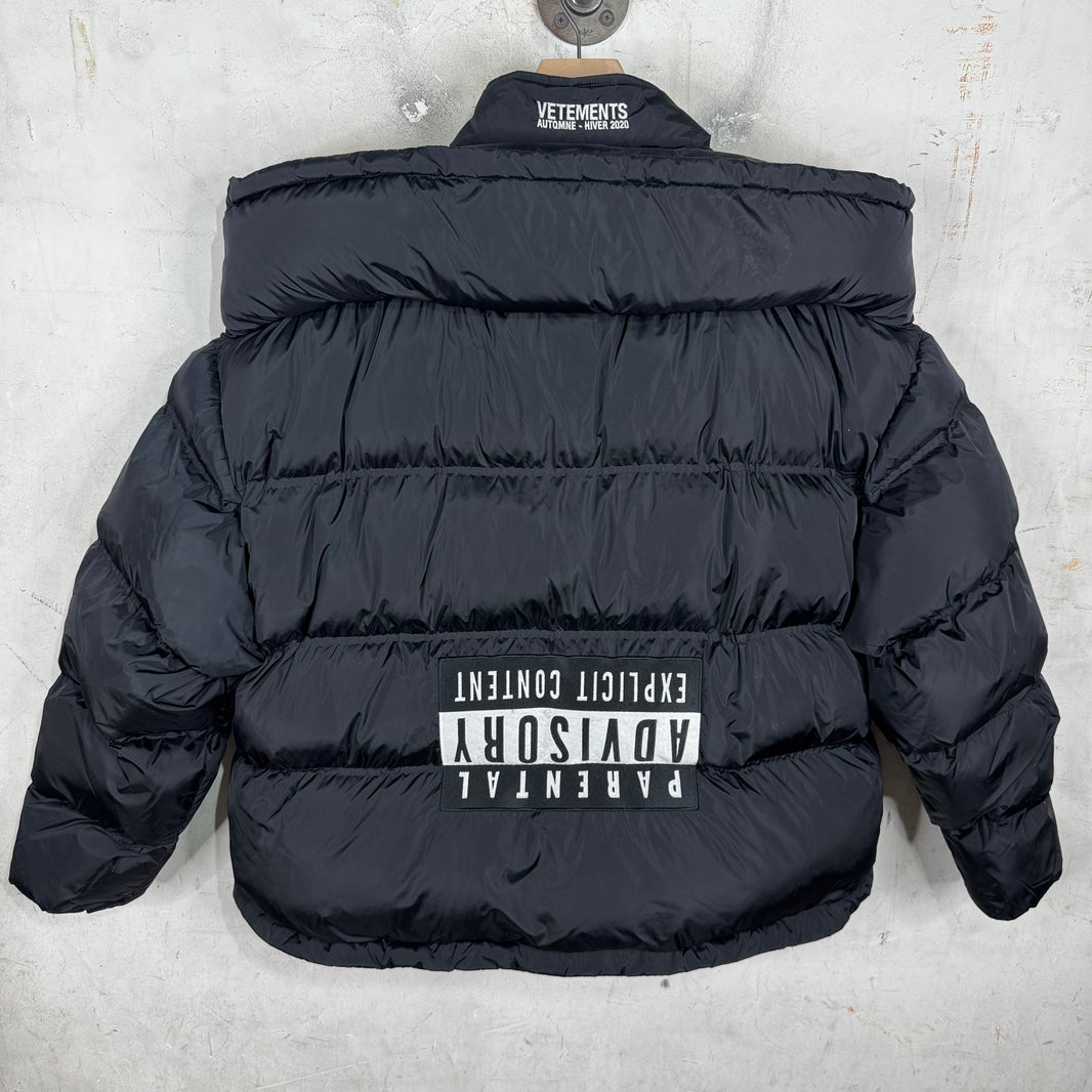 Vetements Upside Down Parental Advisory Down Jacket