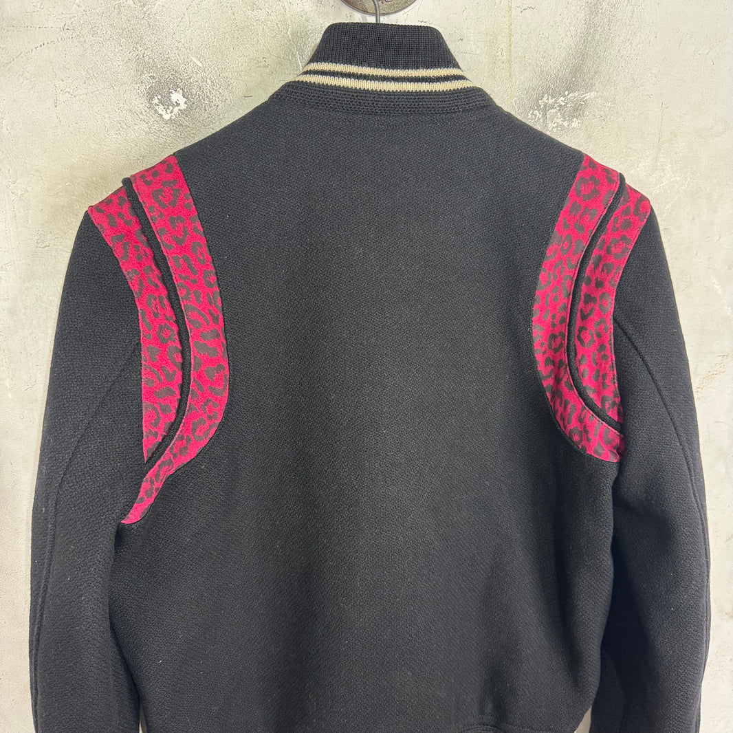 Saint Laurent 2015 Wool Suede Red Cheetah Teddy