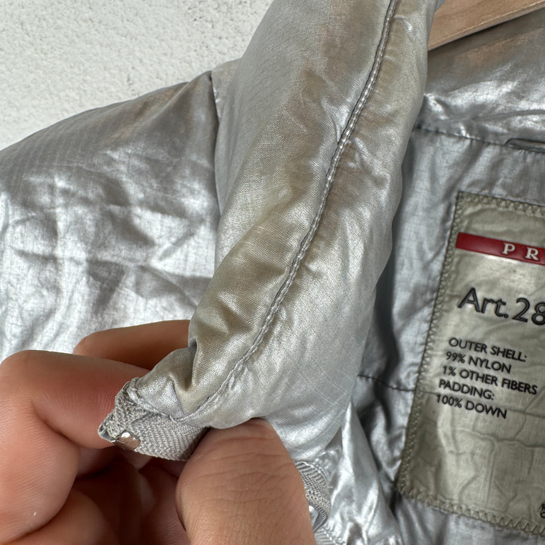 Prada Silver Puffer Jacket