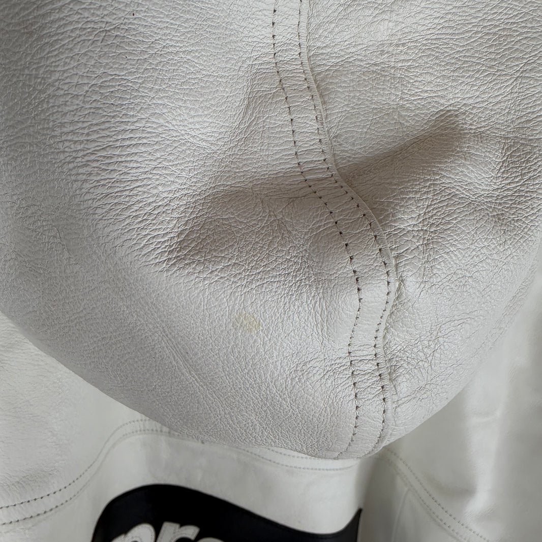 Supreme Nike White Leather Hooded Anorak