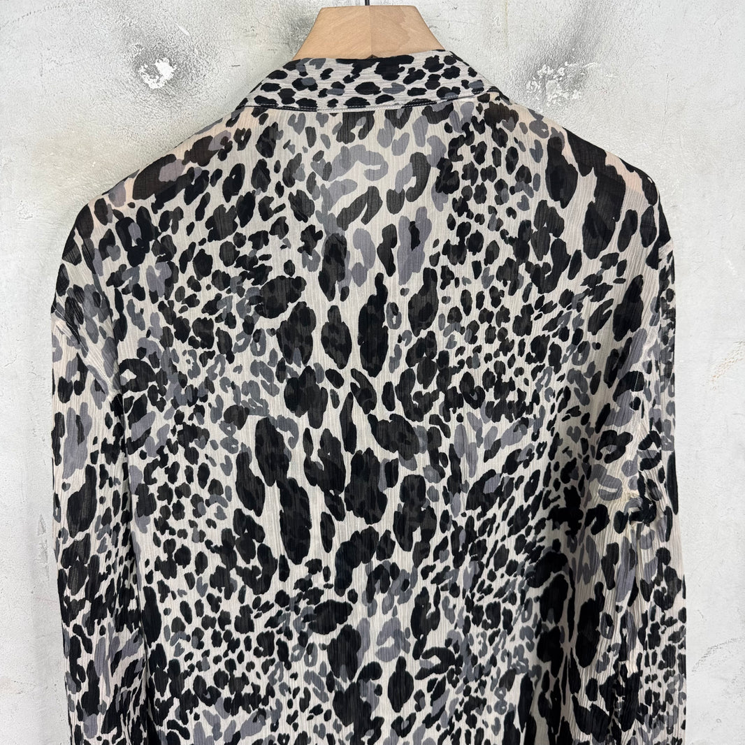 Saint Laurent Cow Silk Pleated Shirt