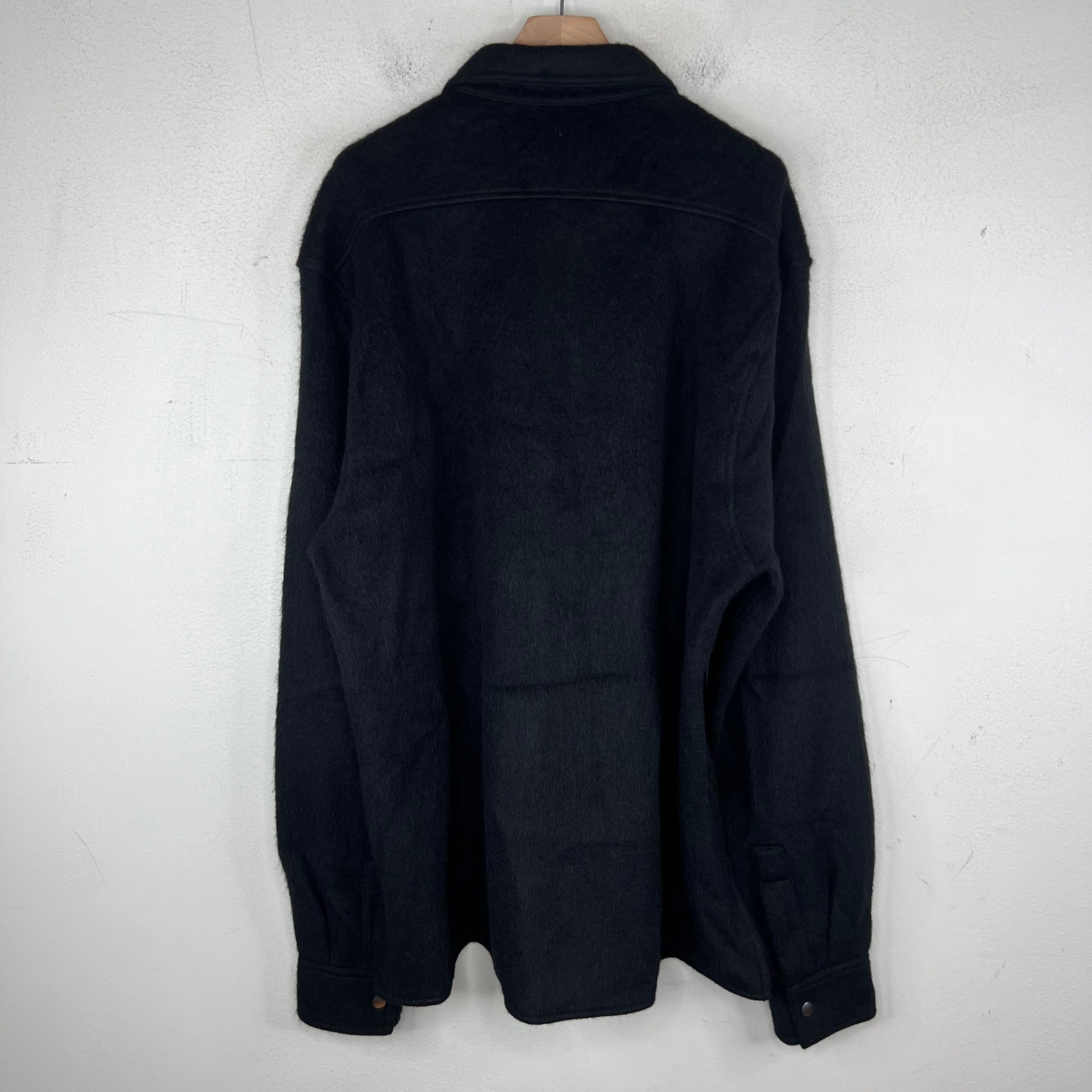 Jil Sander Black Alpaca/Wool Blend Snap Button Overshirt – www