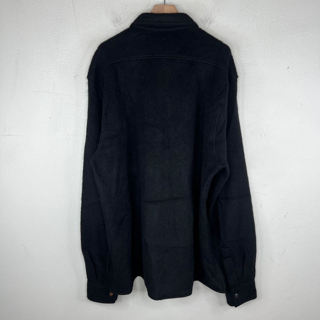 Jil Sander Black Alpaca/Wool Blend Snap Button Overshirt