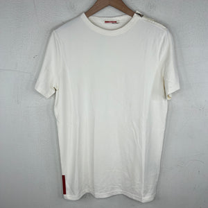 Prada White Zipper Detail T-Shirt
