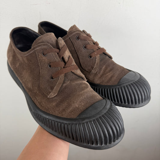 Prada Brown Suede Low Top Sneakers