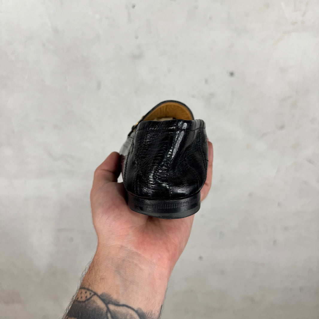 Gucci Eel Skin HorseBit Collapse Loafers