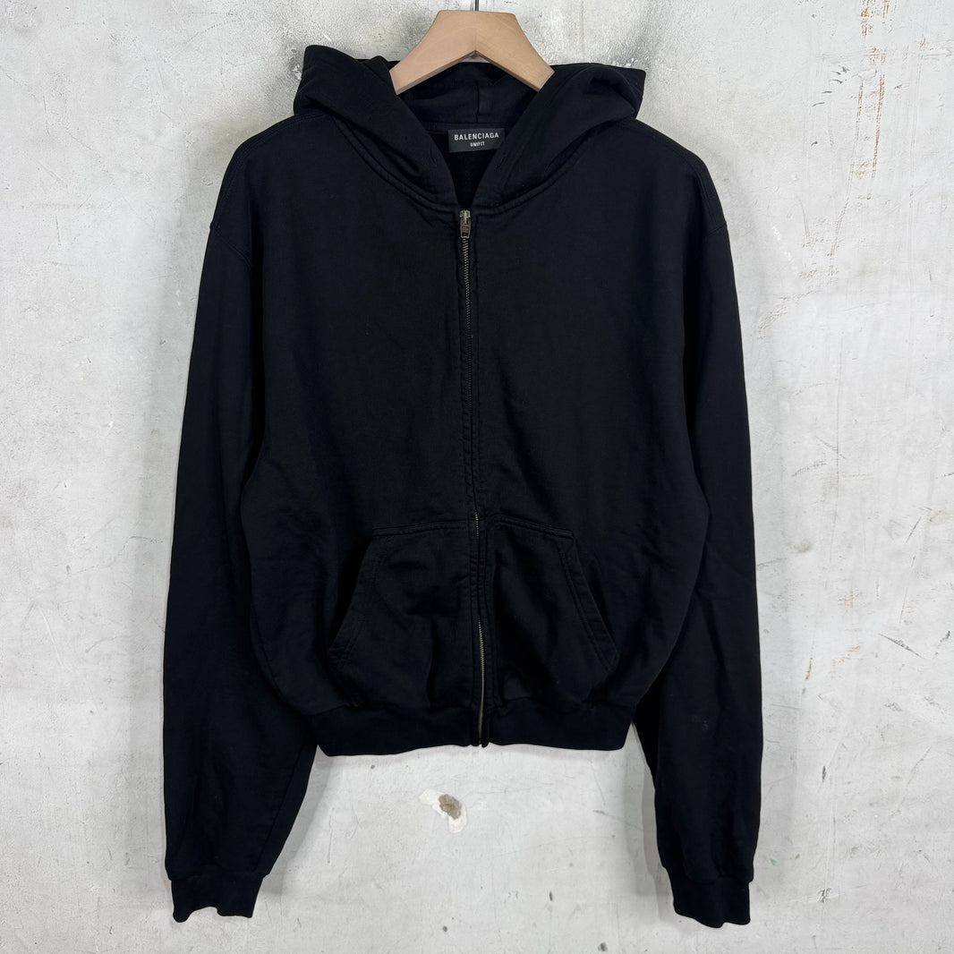 Balenciaga Tab Logo Zip Hoodie