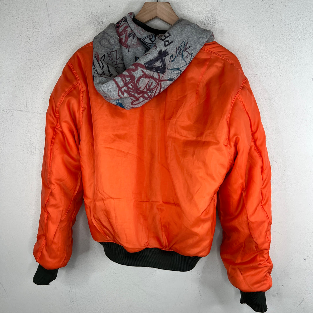 Mowalola Hooded Graffiti Bomber Jacket