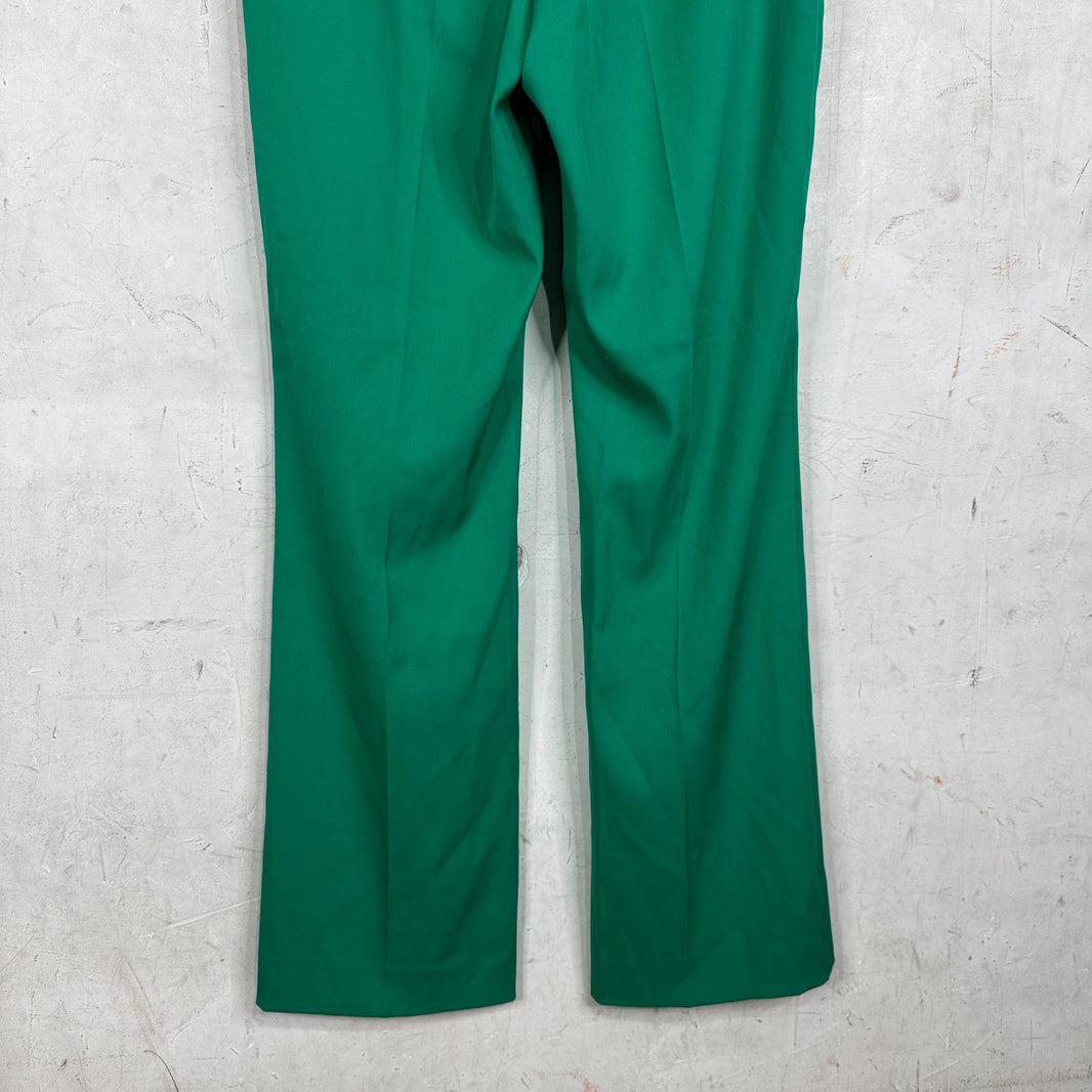 Balenciaga Green Pleated Trousers