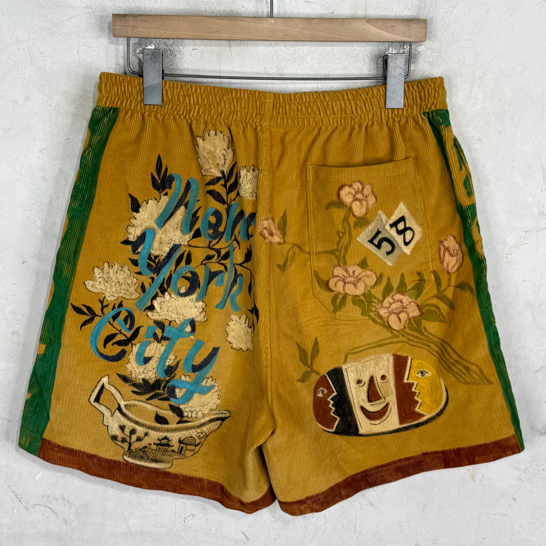Bode Lemon Cord Shorts