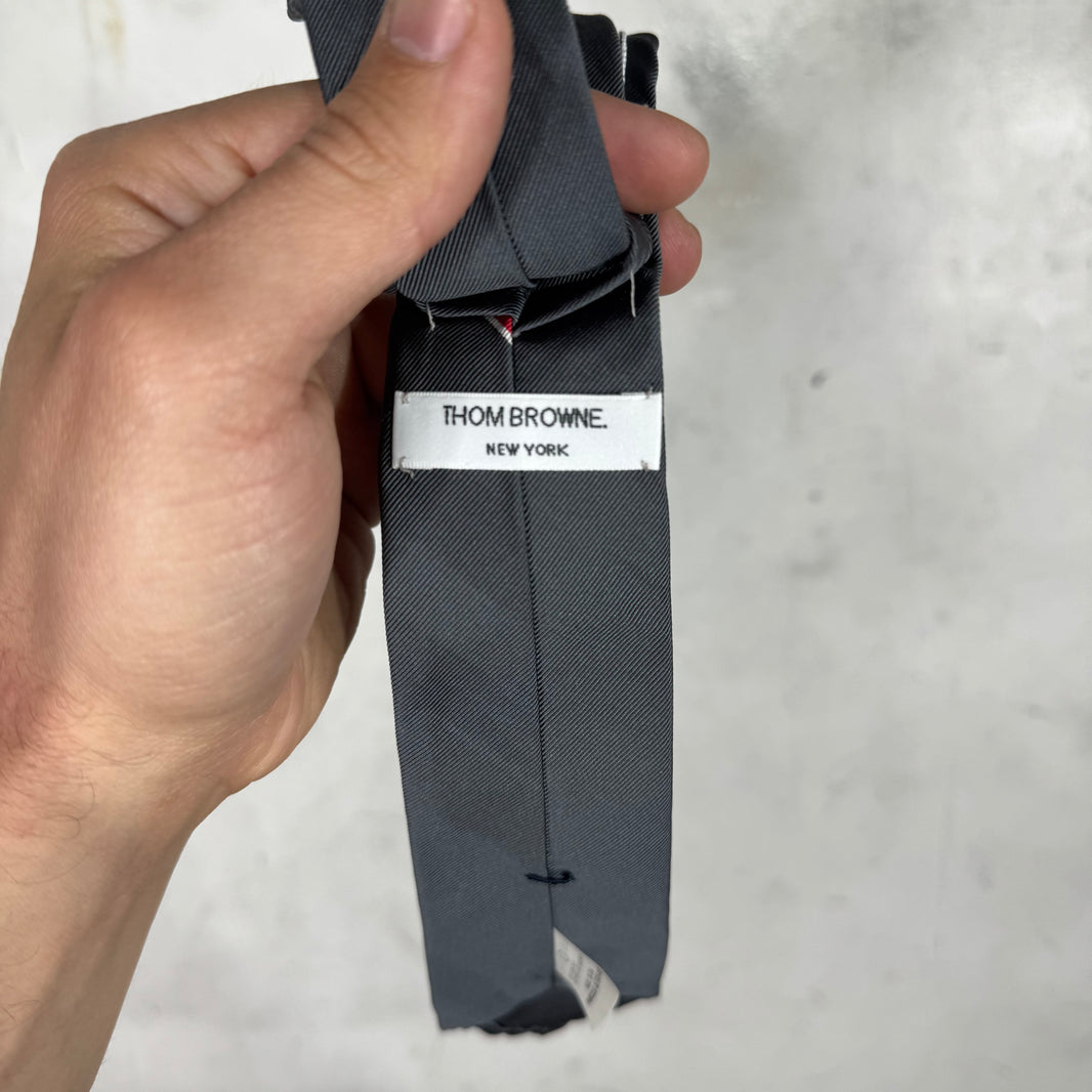 Thom Browne Grey Striped Tie