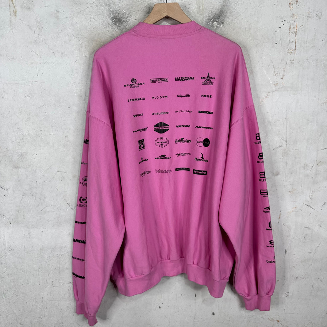 Balenciaga Sample Multi Logo Crewneck