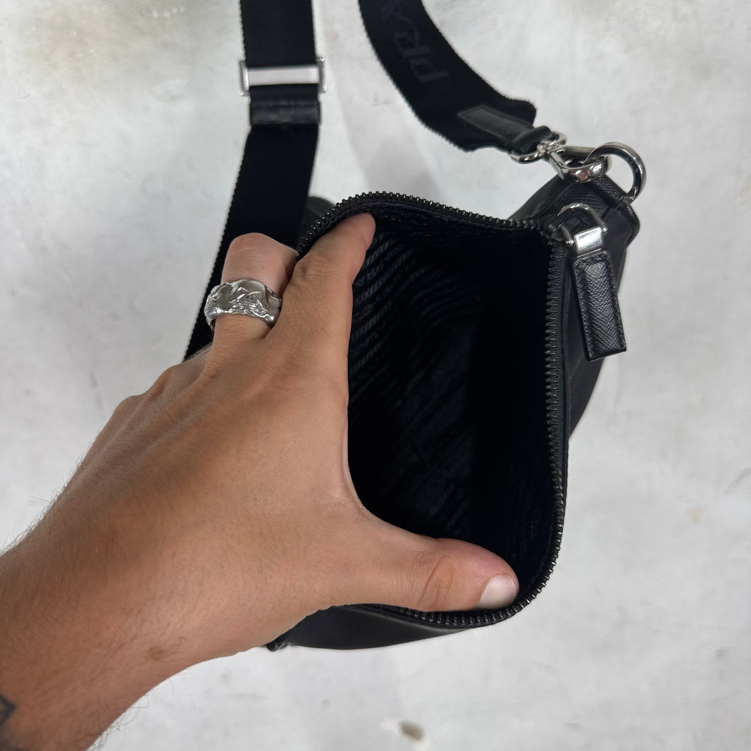 Prada Renylon Large Pocketed Messenger Bag