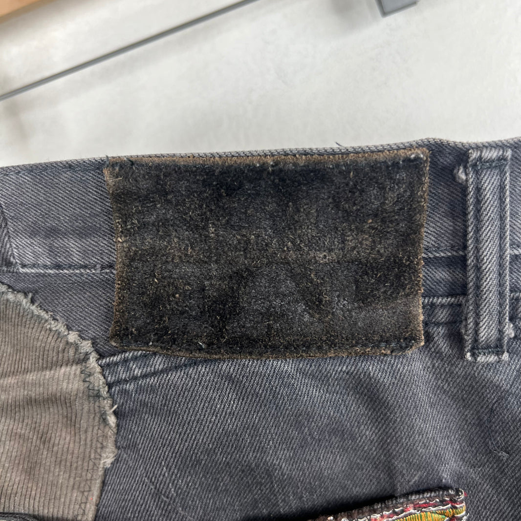 Kapital Black Patchwork Straight Denim Jeans