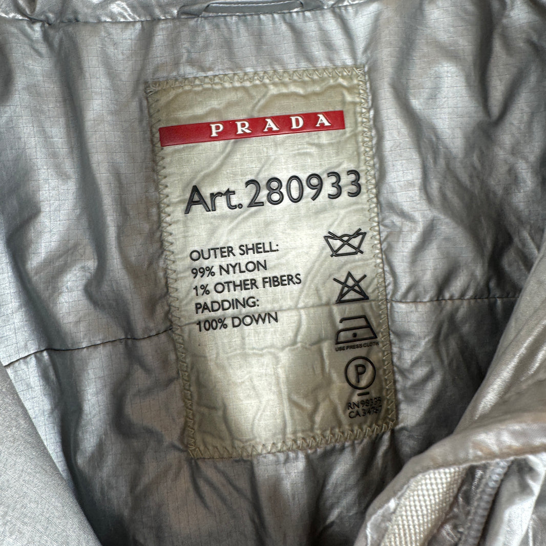 Prada Silver Puffer Jacket
