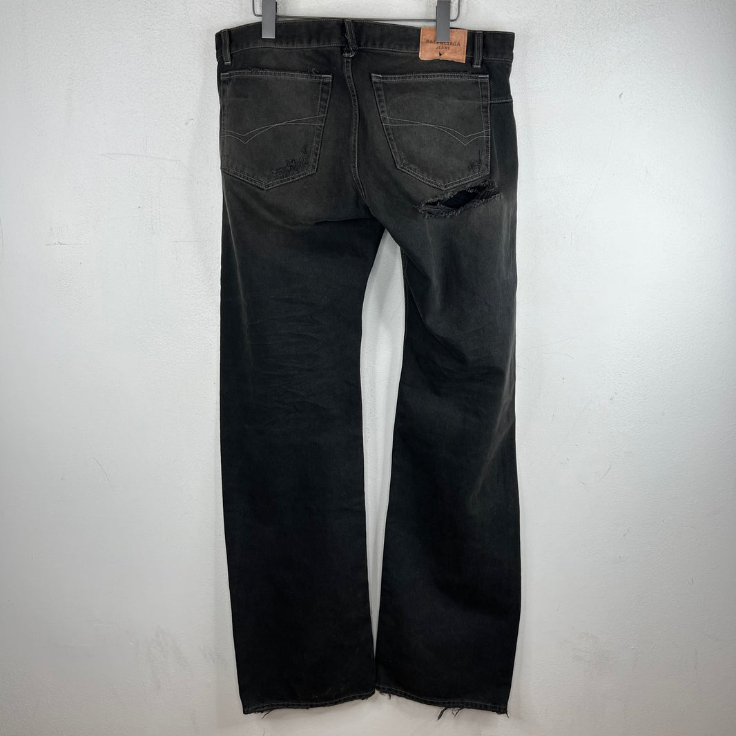 Balenciaga Distressed Straight Leg Jeans