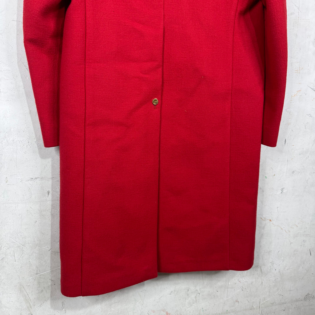 Thom Browne Red Wool Trench Coat