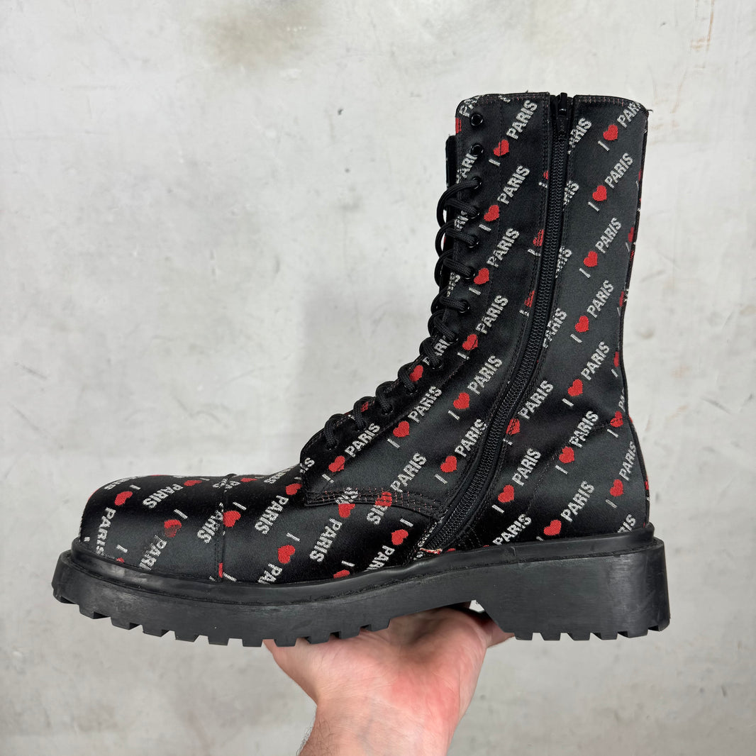 Balenciaga I Love Paris Zip Up Boots