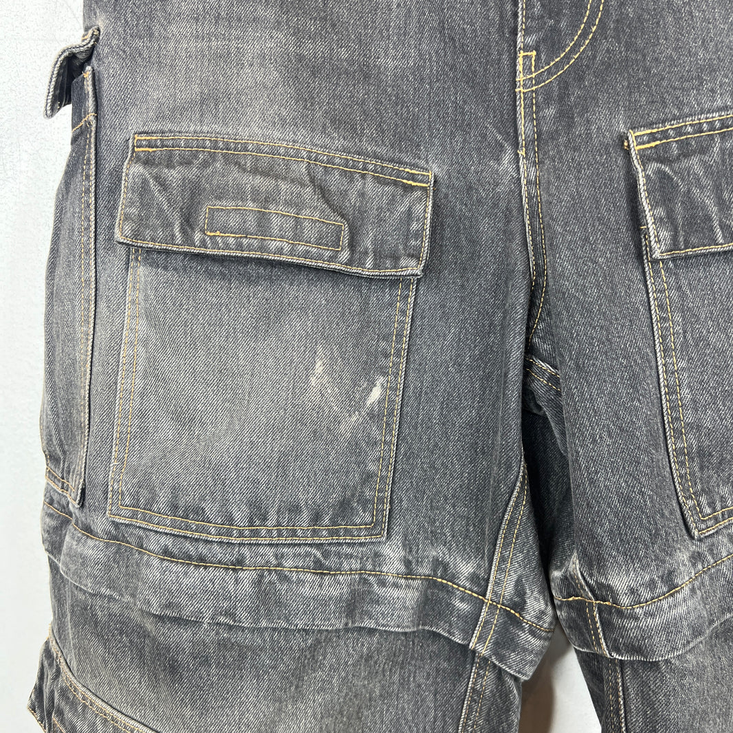 Balenciaga Washed Denim Convertible Cargo Pants