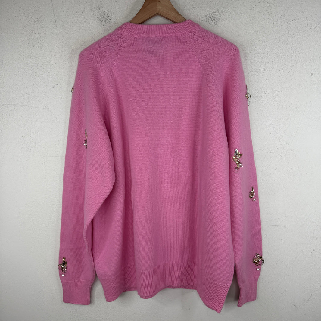 Givenchy Wool/Cashmere Pierced Crystal Knit Sweater