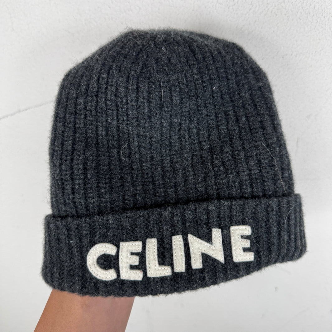 Celine Gray Patch Beanie