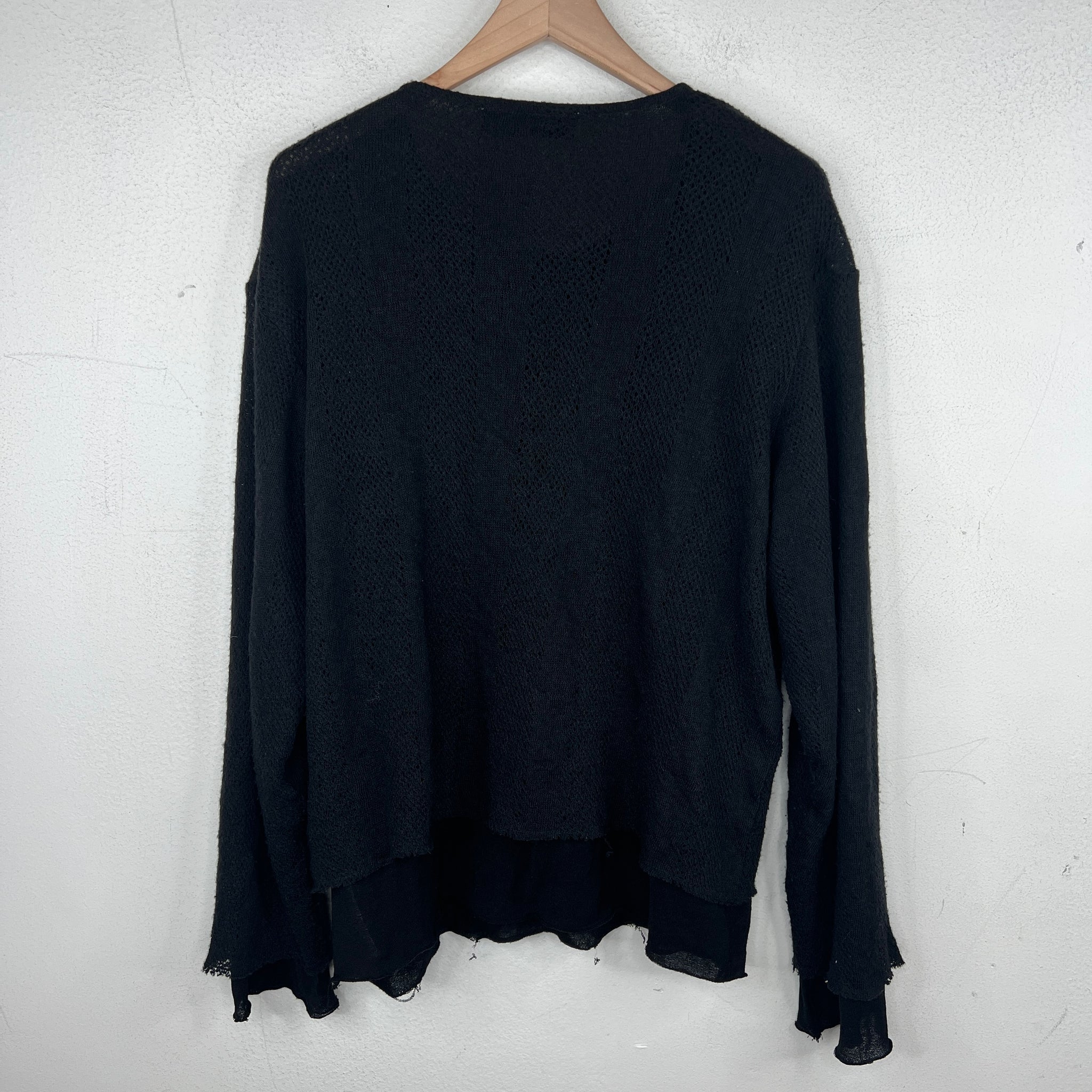 Our Legacy Black Knitted Double Layer Longsleeve Shirt