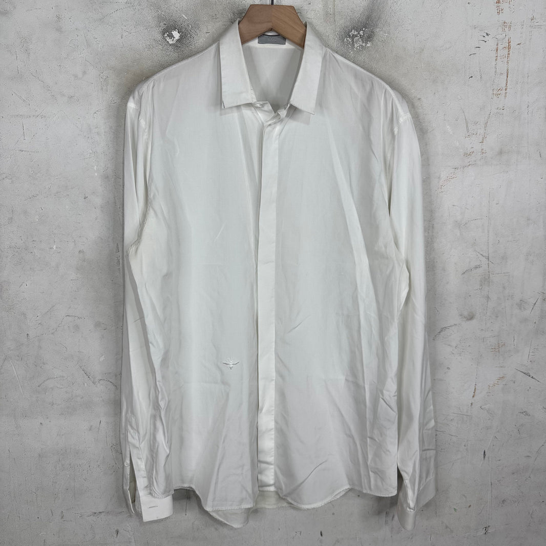 Dior White Bee Buttoned Shirt