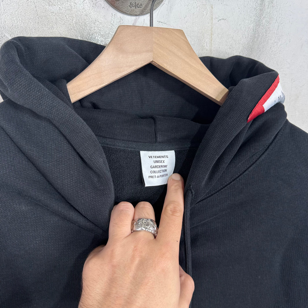 Vetements Logo Hood Label Hoodie