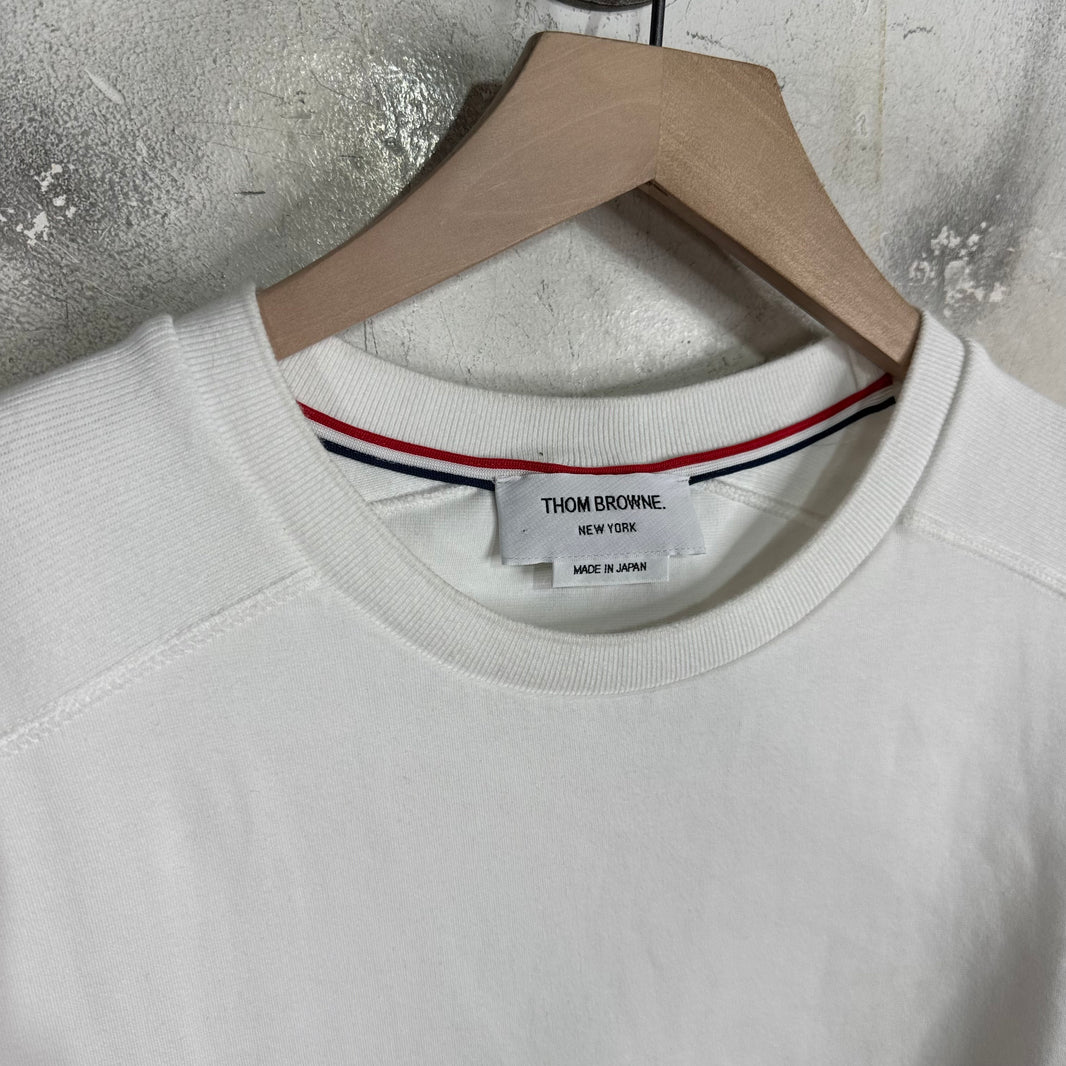 Thom Browne White Striped Sleeve T-Shirt