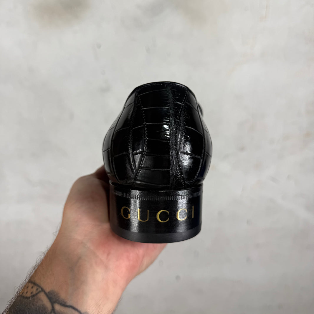 Gucci Croc Tasseled Loafers DS
