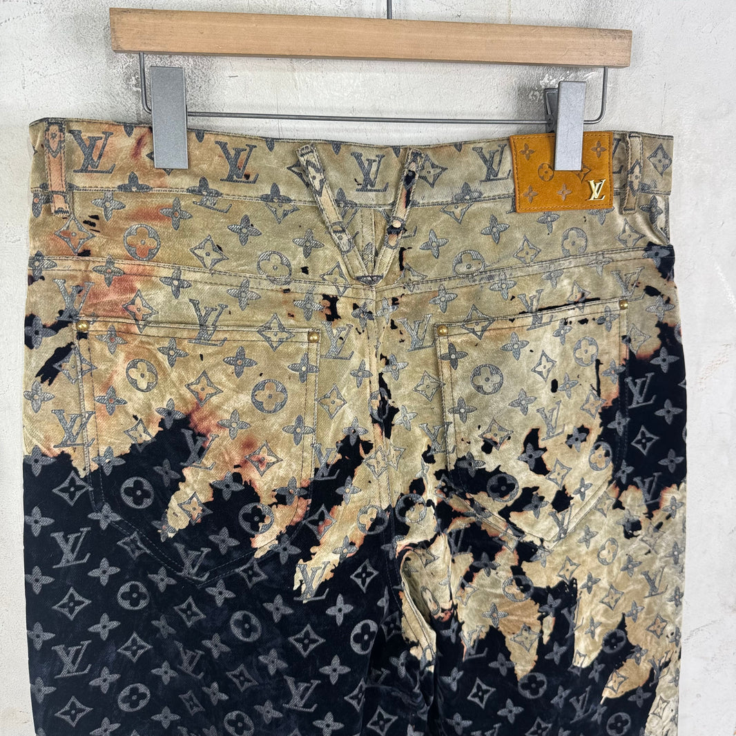 Louis Vuitton Velvet Monogram Bleached Jeans