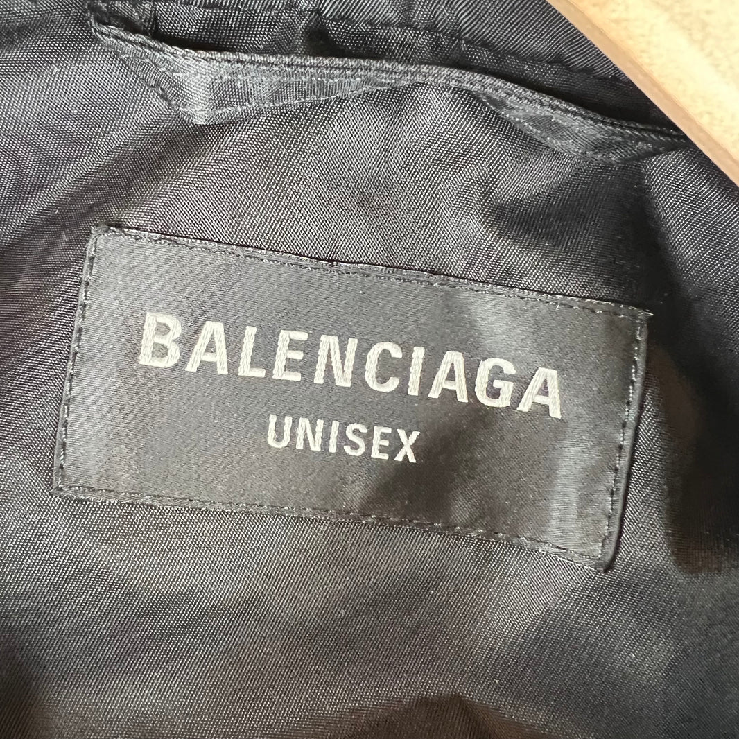 Balenciaga Sample Black Nylon Red Tape Coaches Jacket