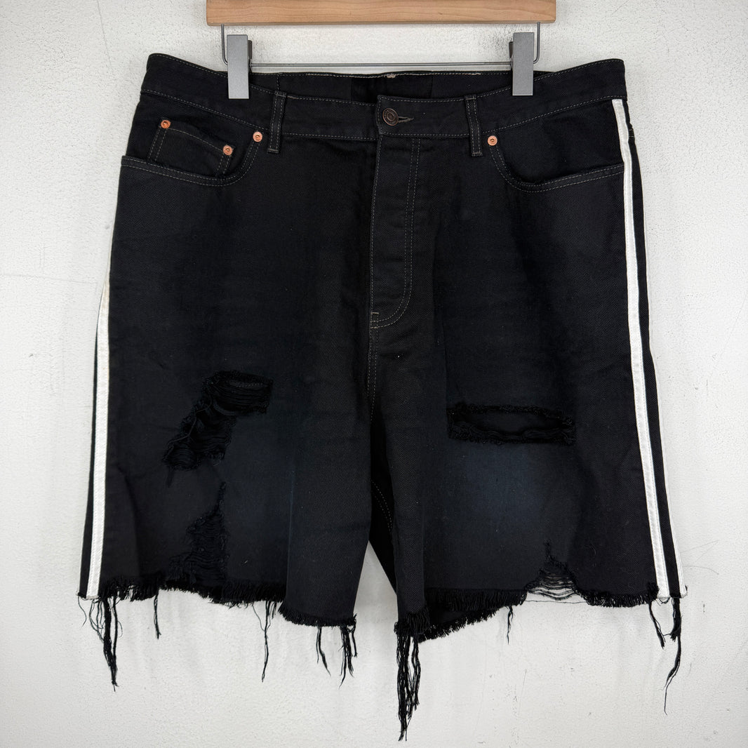Balenciaga Adidas Black Distressed Shorts