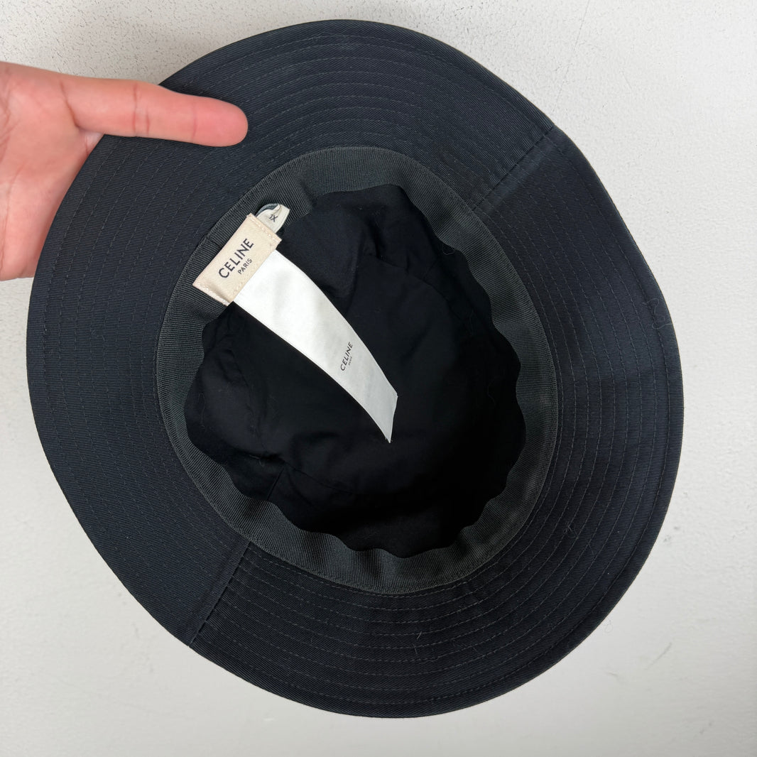 Celine Black Logo Bucket Hat