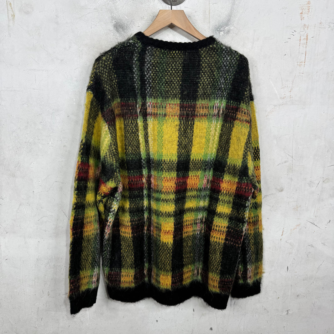 Supreme Plaid Brushed Mohair Sweater