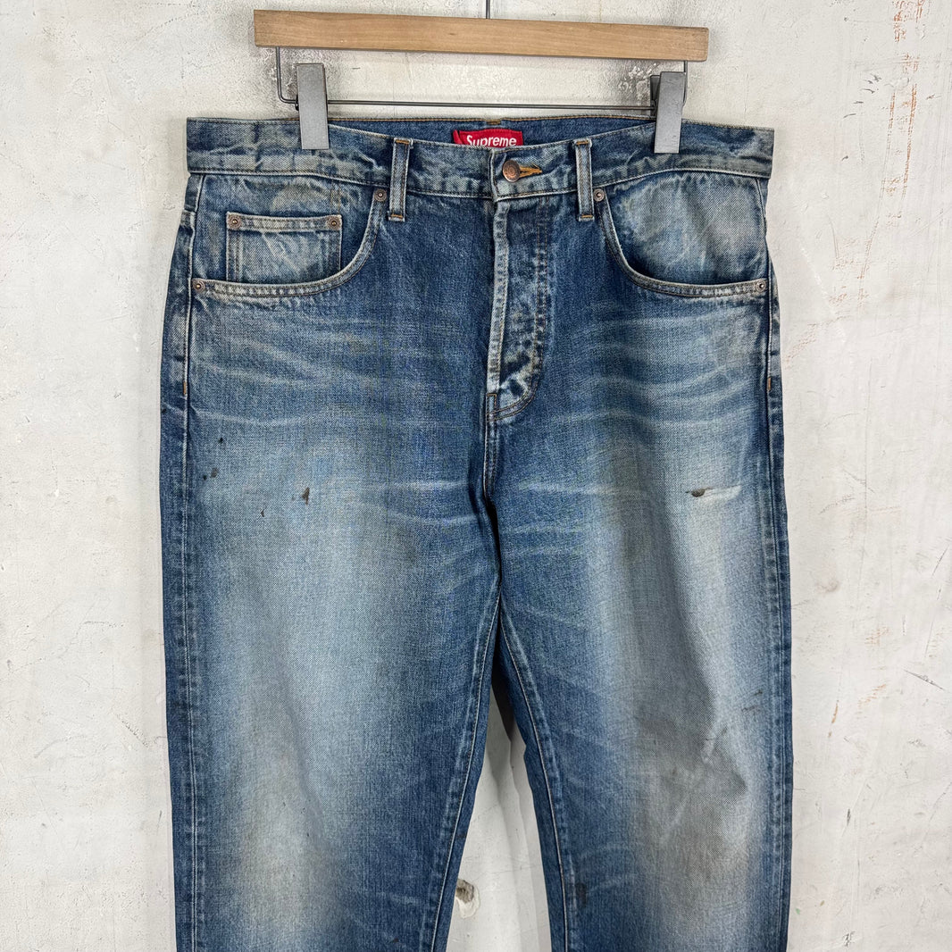 Supreme Medium Wash Loose Fit Selvedge Jeans