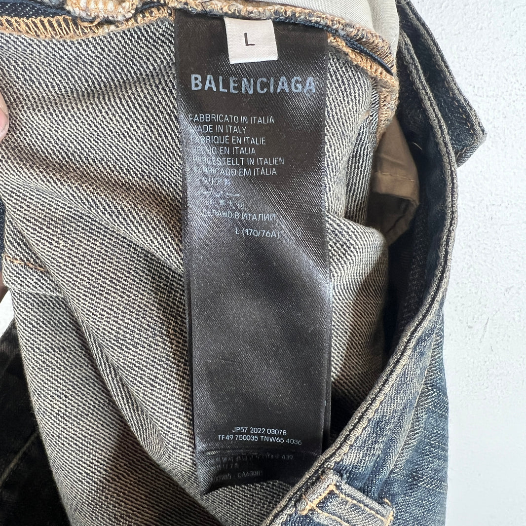 Balenciaga Blue Washed Apron Jeans