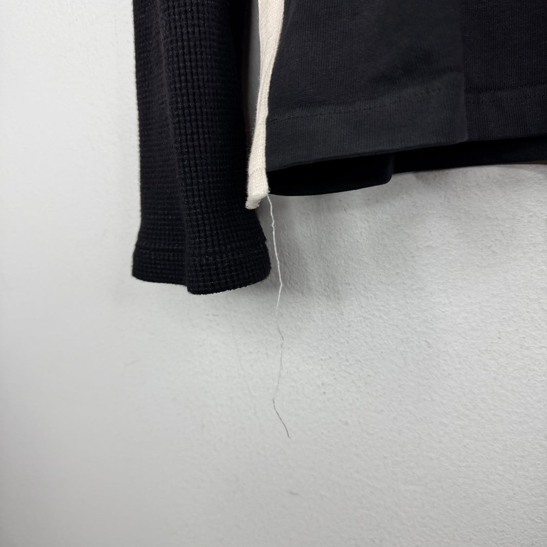424 Black Washed Double Layer Polo T-Shirt