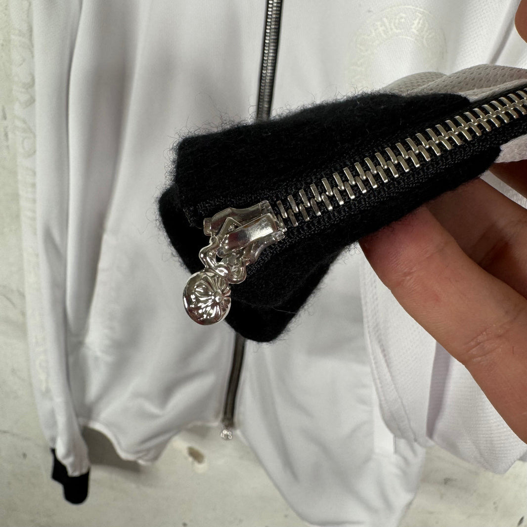 Chrome Hearts Horseshoe Script Leather Trimmed Track Jacket